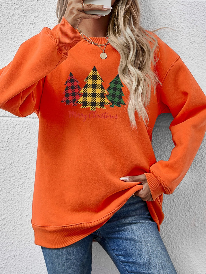 MERRY CHRISTMAS Dropped Shoulder Sweatshirt Pumpkin