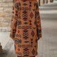 Geometric Pocketed Dropped Shoulder Coat