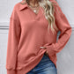 Collared Neck Dropped Shoulder Sweatshirt