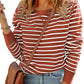 Striped Long Sleeve Round Neck Top