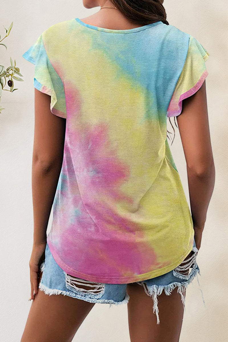 Printed Round Neck Short Sleeve T-Shirt