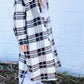 MeiMei Pocketed Plaid Long Sleeve Coat