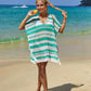 Tassel Openwork Striped V-Neck Cover Up