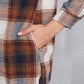 MeiMei Plaid Button Up Dropped Shoulder Coat with Pockets