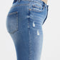 BAYEAS Full Size Mid Waist Distressed Ripped Straight Jeans