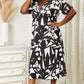 Printed Surplice Balloon Sleeve Dress