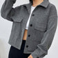 Button Up Dropped Shoulder Long Sleeve Outerwear