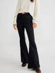 Asymmetric Waist Flare Jeans Black