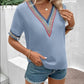 Full Size V-Neck Short Sleeve Blouse