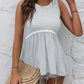 Ivy Lane Striped Lace Trim Round Neck Tank