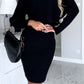 Ribbed Round Neck Top and Cami Dress Sweater Set