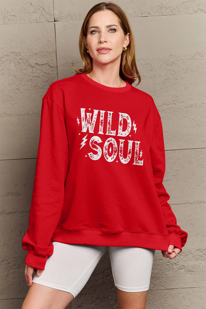 Simply Love Full Size WILD SOUL Graphic Sweatshirt