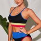 Color Block Spaghetti Strap Two-Piece Swim Set