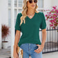 V-Neck Short Sleeve Blouse