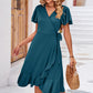 Surplice Neck Flutter Sleeve Dress