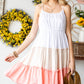 Color Block Frill Trim Spaghetti Strap Dress