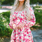 Floral Square Neck Layered Dress