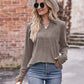 Mandy Decorative Button Johnny Collar Long Sleeve Blouse