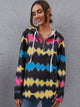 Contrast Quarter Zip Dropped Shoulder Hoodie Black