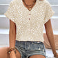 Printed V-Neck Short Sleeve Blouse