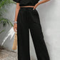 Round Neck Short Sleeve Top and Pants Set