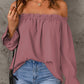 Frill Off-Shoulder Flounce Sleeve Blouse