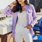 American Bazi Full Size Distressed Button Down Denim Jacket in Lavender