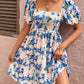 Floral Square Neck Puff Sleeve Dress