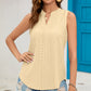 Eyelet Notched Sleeveless Top