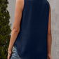 Ivy Lane Solid Notched Sleeveless Blouse