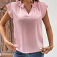 Notched Cap Sleeve Blouse