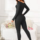 Scoop Neck Long Sleeve Active Jumpsuit