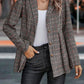 Plaid Button Up Lapel Collar Blazer