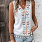 Tassel Printed V-Neck Tank