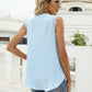 Eyelash Trim Spliced Lace Sleeveless Top