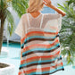 Cutout Striped Cover-Up with Tassel