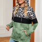 Leopard Drawstring Hoodie with Pocket