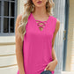 Eyelet Crisscross V-Neck Tank