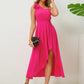 Bow Asymmetrical Neck Sleeveless Dress