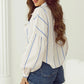 Striped Collared Neck Long Sleeve Shirt