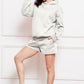 Drop Shoulder Long Sleeve Hoodie and Shorts Set