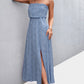 Strapless Split Maxi Dress