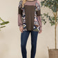 Celeste Full Size Exposed Seam Printed Color Block T-Shirt