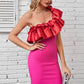 Ruffled One-Shoulder Bodycon Dress