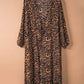 Leopard Open Front Long Sleeve Cover Up