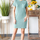 Ribbed Round Neck Short Sleeve Dress