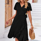 Surplice Neck Flutter Sleeve Dress