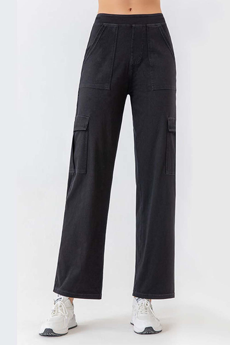 Buttoned Pocketed Long Jeans Black