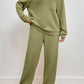 Pocketed Round Neck Top and Pants Lounge Set