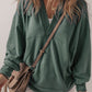 V-Neck Long Sleeve Hooded Top